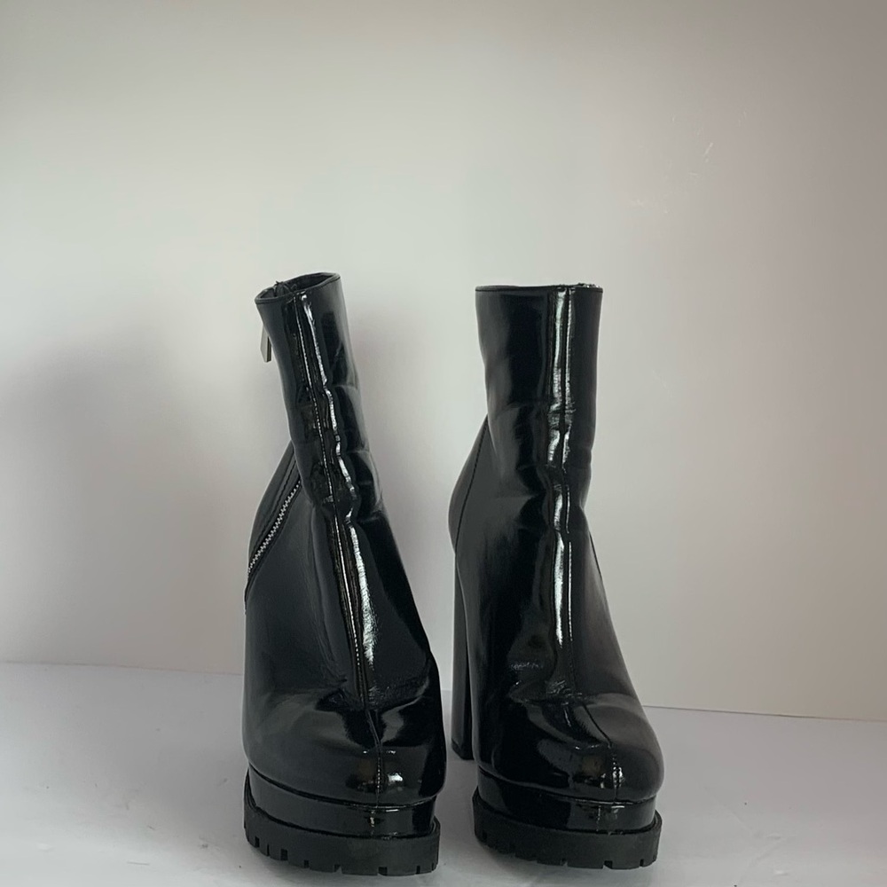 Charlotte Russe Glossy Black Heeled Boots